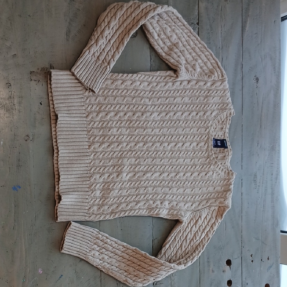 GAP Textured Knit Beige Sweater
